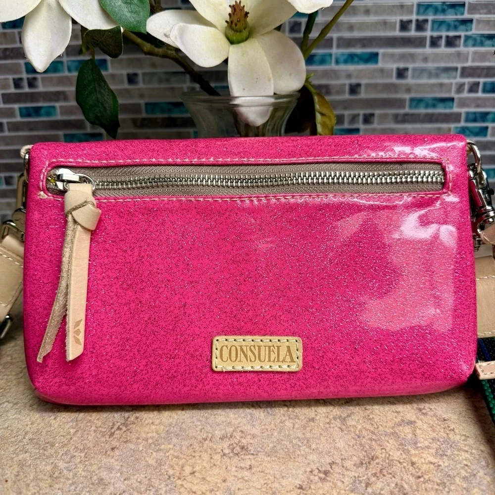 NWT Consuela Uptown Ivy pink glitter purse - Picture 4 of 7